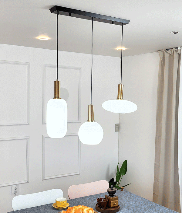 루카스 3등 펜던트, 인테리어 식탁조명[일자/원형]