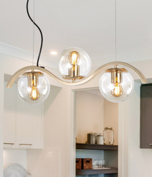 라움 3등 펜던트조명 식탁조명 골드